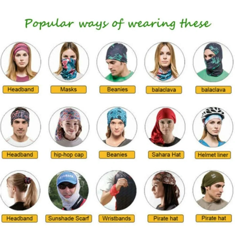 Skull Face Sun Scarf, mask multiuse Elastic Neck Gaiter UV Protection
